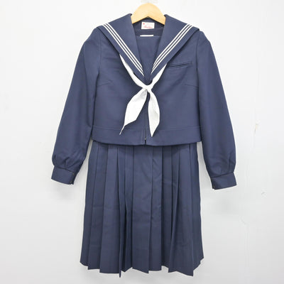 【中古】福岡県 遠賀中学校 女子制服 3点 (セーラー服・ジャンパースカート) sf102615