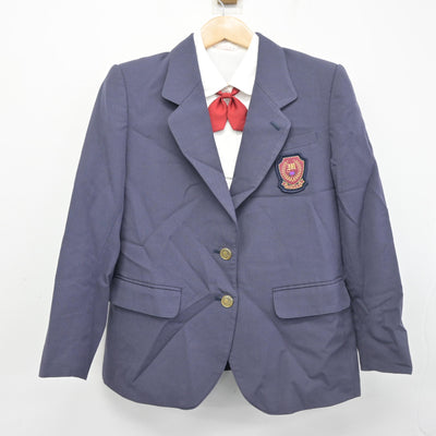 【中古】栃木県 美田中学校 女子制服 4点 (ブレザー・ニット・シャツ) sf102617