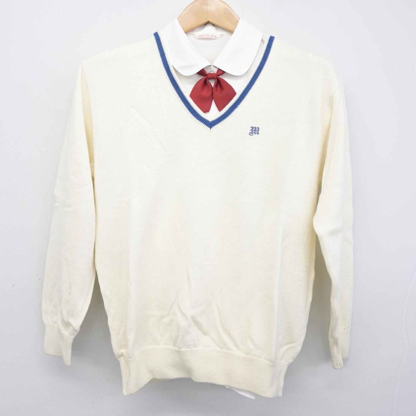 【中古】栃木県 美田中学校 女子制服 4点 (ブレザー・ニット・シャツ) sf102617