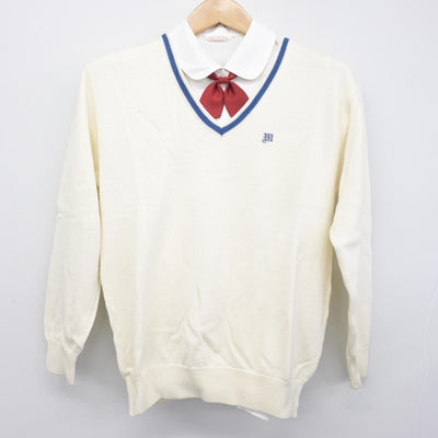 【中古】栃木県 美田中学校 女子制服 4点 (ブレザー・ニット・シャツ) sf102617