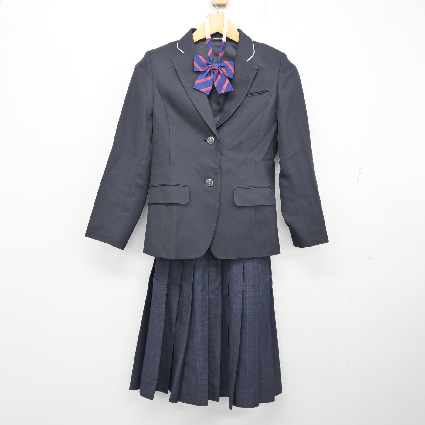【中古】福岡県 東光中学校 女子制服 4点 (ブレザー・ニットベスト・スカート) sf102619