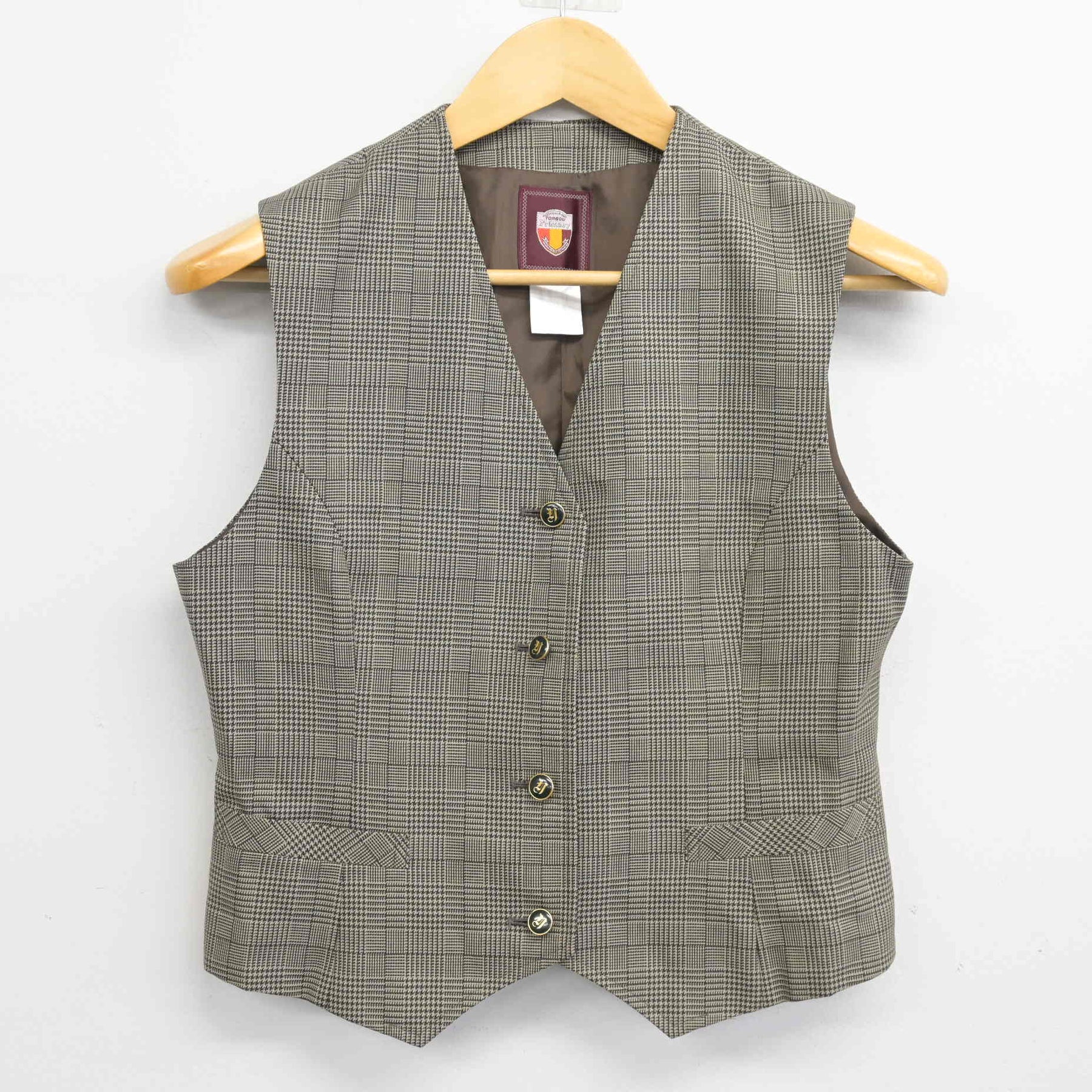 中古】栃木県 陽西中学校 女子制服 2点 (ベスト・スカート) sf102671