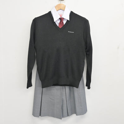 【中古】兵庫県 苦楽園中学校 女子制服 6点 (ブレザー・シャツ・スカート・ニット) sf102672