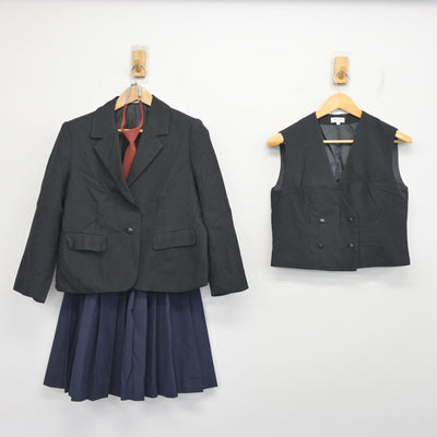 【中古】鹿児島県 鹿児島工業高等学校 女子制服 4点 (ブレザー・ベスト・スカート) sf102677