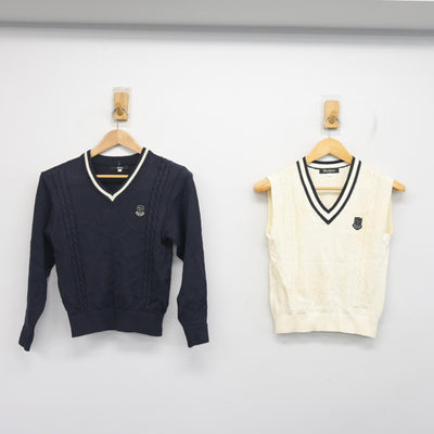 【中古】埼玉県 星野高等学校 女子部 女子制服 2点 (ニット・ニットベスト) sf102695