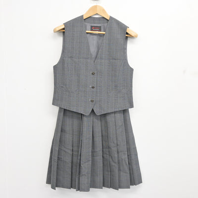 【中古】千葉県 七林中学校 女子制服 2点 (ベスト・スカート) sf102702