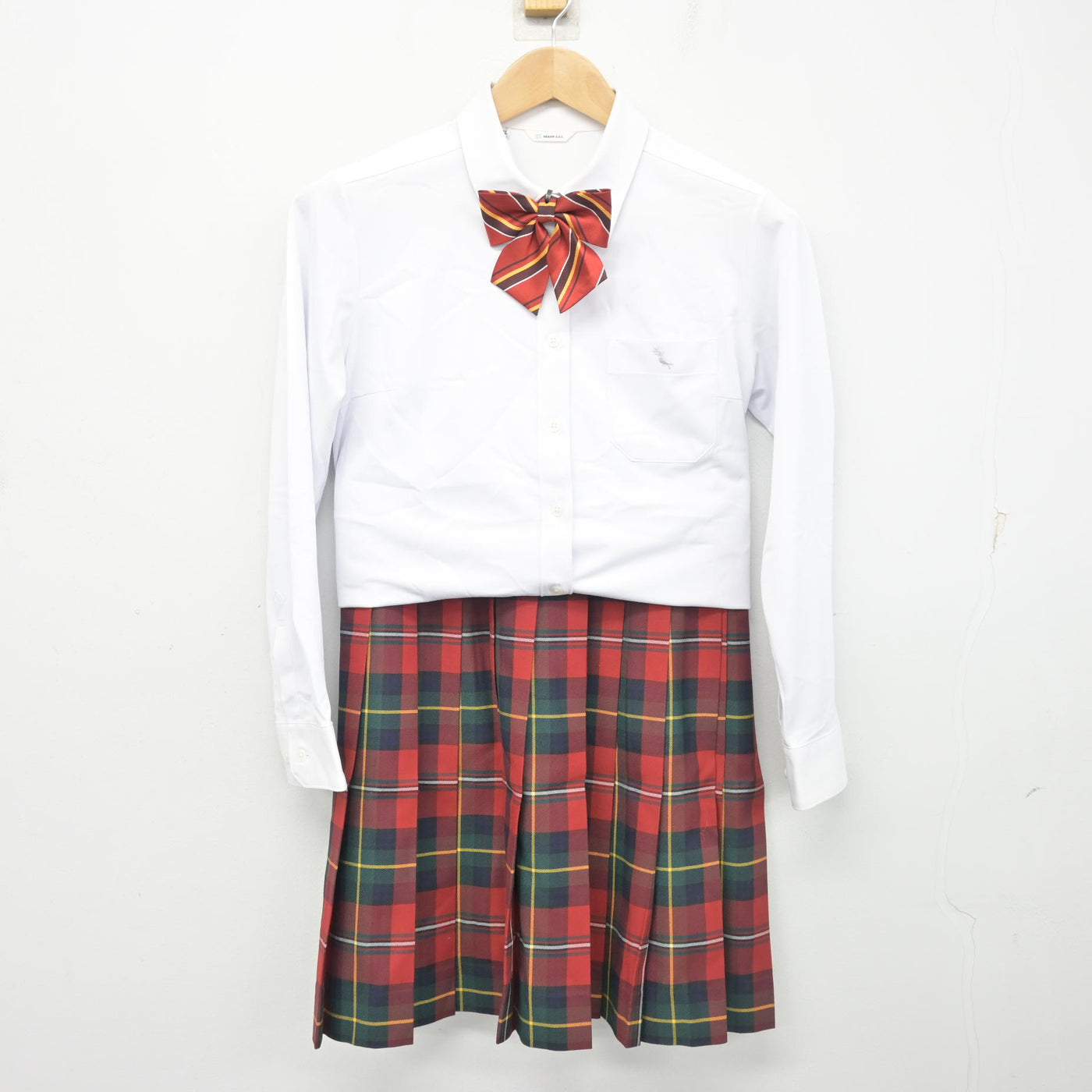 【中古】鹿児島県 神村学園高等部 女子制服 5点 (ブレザー・シャツ・スカート) sf102718
