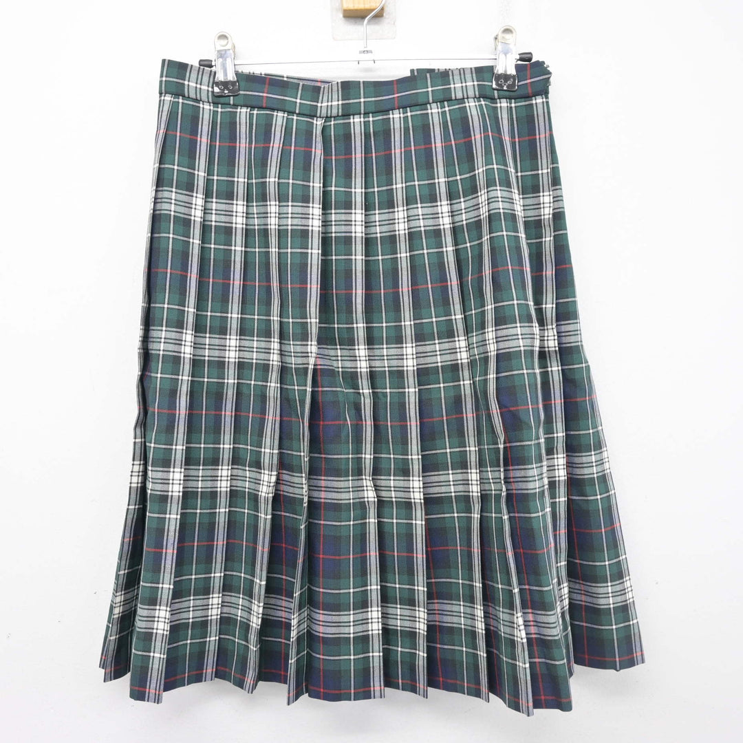 中古】鹿児島県 神村学園高等部 女子制服 2点 (ニットベスト・スカート