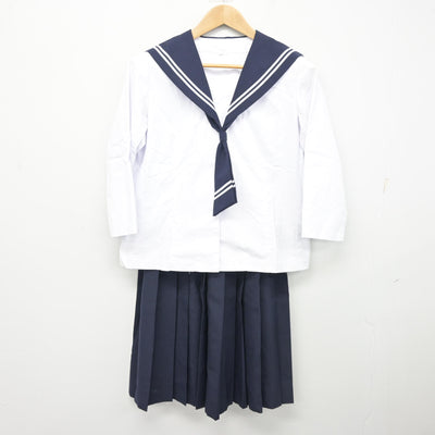 【中古】福島県 清水中学校 女子制服 3点 (セーラー服・スカート) sf102733