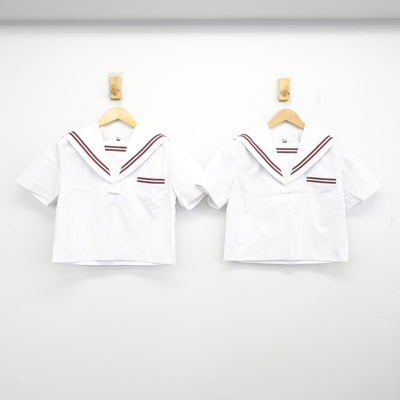 【中古】滋賀県 石部中学校 女子制服 3点 (セーラー服・スカート) sf102761