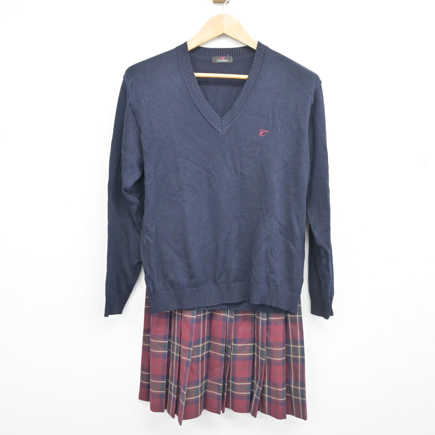 中古】大阪府 豊島高等学校 女子制服 5点 (ブレザー・ニット・スカート