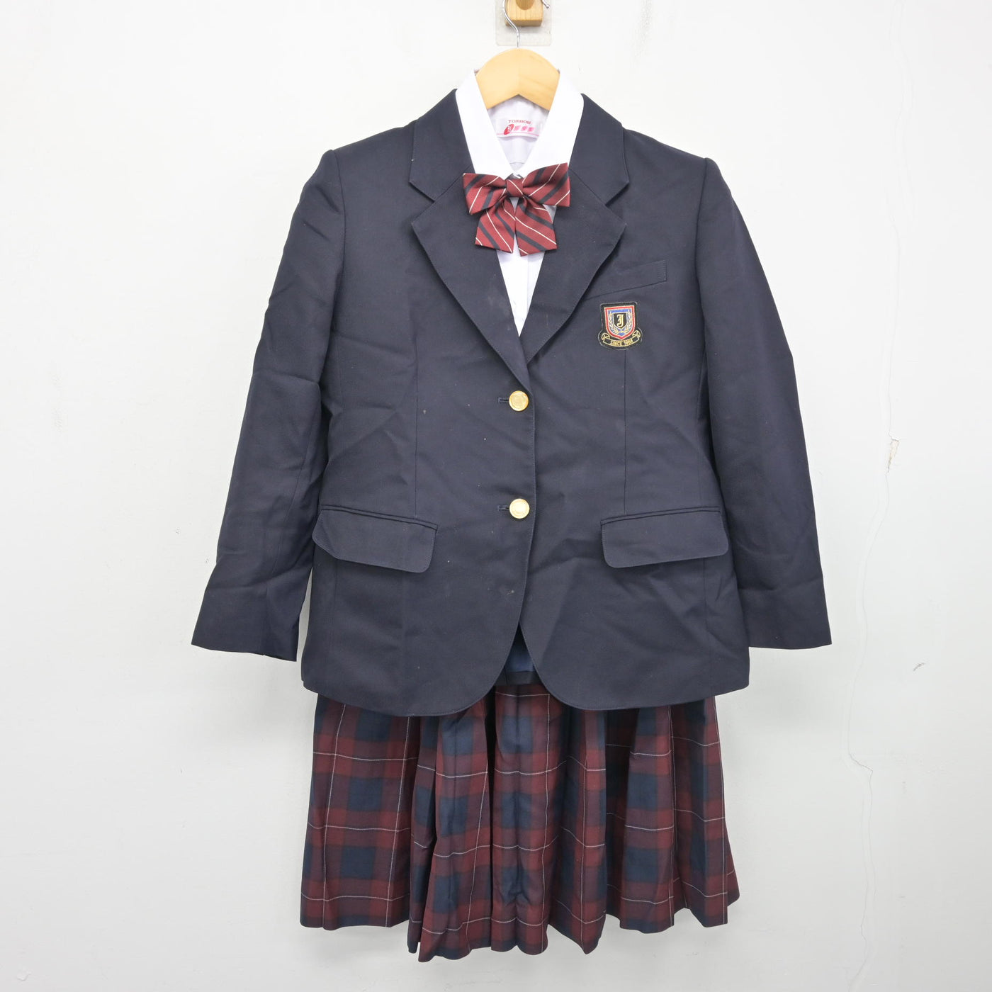 【中古】秋田県 城南中学校 女子制服 5点 (ブレザー・ニットベスト・シャツ・スカート) sf102808