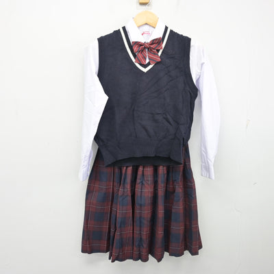 【中古】秋田県 城南中学校 女子制服 5点 (ブレザー・ニットベスト・シャツ・スカート) sf102808