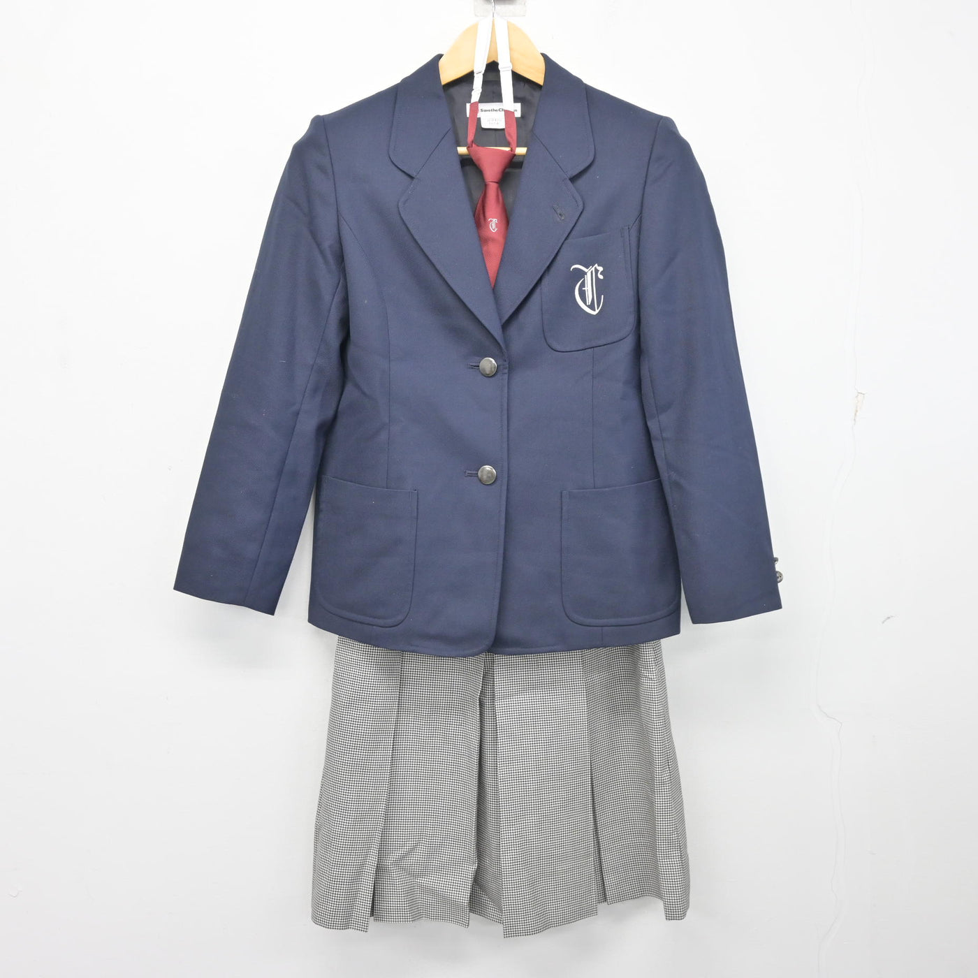 【中古】神奈川県 茅ヶ崎中学校 女子制服 4点 (ブレザー・ベスト・スカート) sf102878