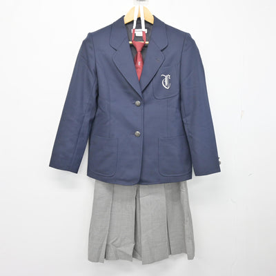【中古】神奈川県 茅ヶ崎中学校 女子制服 4点 (ブレザー・ベスト・スカート) sf102878