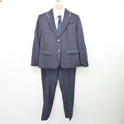 【中古】福岡県 福岡市内中学標準服 女子制服 4点 (ブレザー・シャツ・ズボン) sf102890