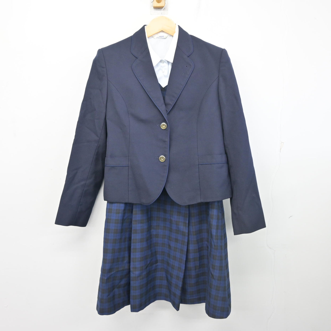 【中古】福島県 郡山女子大学附属高等学校 女子制服 3点 (ブレザー・シャツ・ジャンパースカート) sf102898