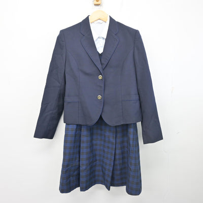 【中古】福島県 郡山女子大学附属高等学校 女子制服 3点 (ブレザー・シャツ・ジャンパースカート) sf102898