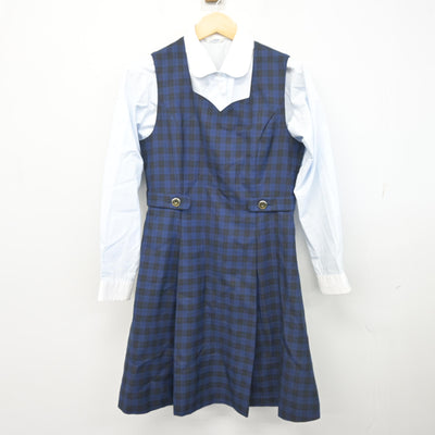 【中古】福島県 郡山女子大学附属高等学校 女子制服 3点 (ブレザー・シャツ・ジャンパースカート) sf102898