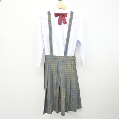 【中古】熊本県 力合中学校 女子制服 4点 (ブレザー・シャツ・スカート) sf102913