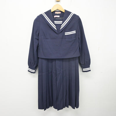 【中古】熊本県 熊本大学教育学部附属中学校 女子制服 2点 (セーラー服・ジャンパースカート) sf103001