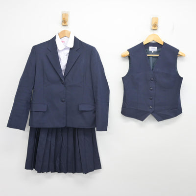 【中古】兵庫県 姫路西高等学校 女子制服 4点 (ブレザー・ベスト・シャツ・スカート) sf103044