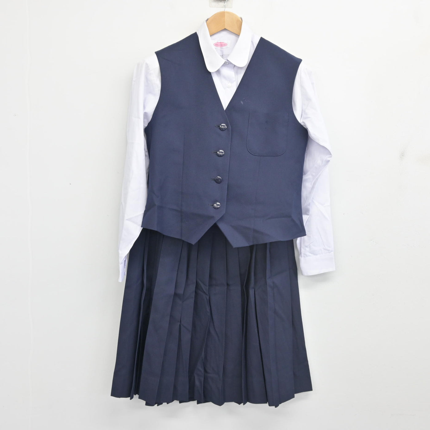 【中古】兵庫県 姫路西高等学校 女子制服 4点 (ブレザー・ベスト・シャツ・スカート) sf103044