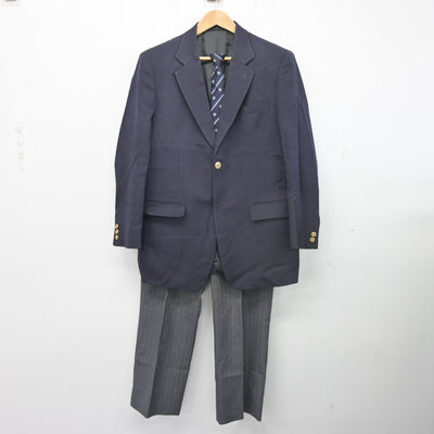 【中古】神奈川県 麻布大学附属高等学校 男子制服 5点 (ブレザー・ニット・ズボン) sf103050