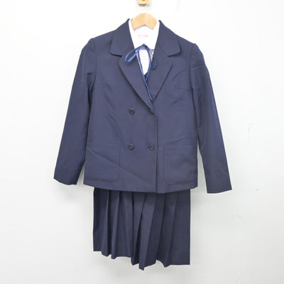 【中古】長崎県 大野中学校 女子制服 5点 (ブレザー・ベスト・シャツ・スカート) sf103066