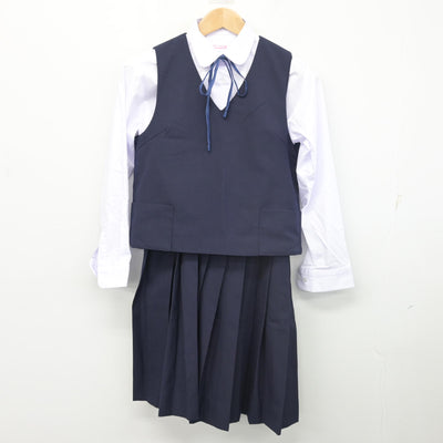 【中古】長崎県 大野中学校 女子制服 5点 (ブレザー・ベスト・シャツ・スカート) sf103066