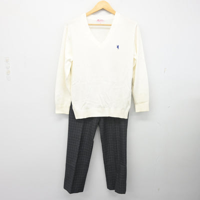 【中古】 クラーク記念国際高等学校 女子制服 2点 (ニット・ズボン) sf103073