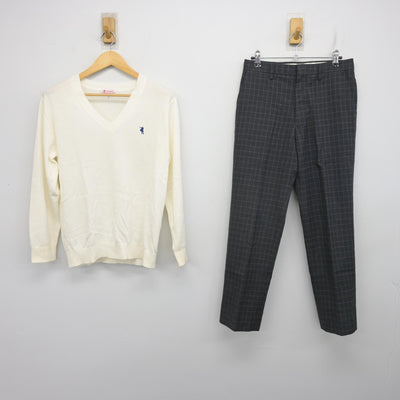 【中古】 クラーク記念国際高等学校 女子制服 2点 (ニット・ズボン) sf103073
