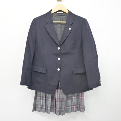 【中古】 クラーク記念国際高等学校 女子制服 3点 (ブレザー・ニット・スカート) sf103075