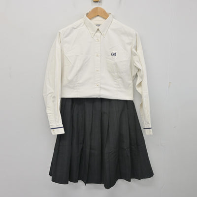 【中古】兵庫県 西宮今津高等学校 女子制服 3点 (ニット・シャツ・スカート) sf103078