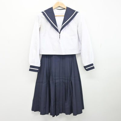 【中古】愛知県 金城学院高等学校 女子制服 2点 (セーラー服・スカート) sf103191
