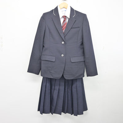 【中古】福岡県 福岡市内中学標準服 女子制服 4点 (ブレザー・シャツ・スカート) sf103196
