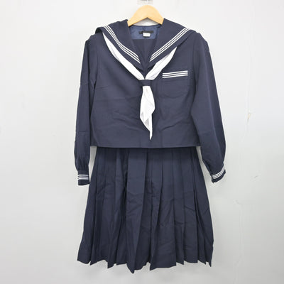 【中古】静岡県 細江中学校 女子制服 3点 (セーラー服・スカート) sf103223
