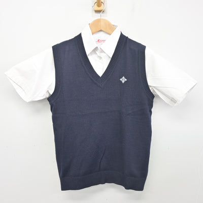 【中古】福岡県 筑紫丘高等学校 女子制服 2点 (ニットベスト・シャツ) sf103230