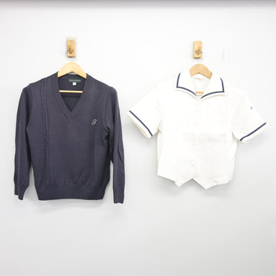 【中古】長崎県 佐世保東翔高等学校 女子制服 2点 (ニット・シャツ) sf103238