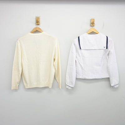 【中古】鹿児島県 樟南高等学校 女子制服 2点 (ニット・セーラー服) sf103267