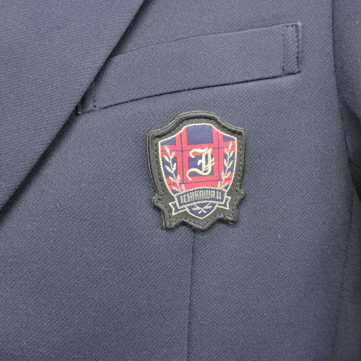 中古】千葉県 市川市立第二中学校 女子制服 3点 (ブレザー) sf103285