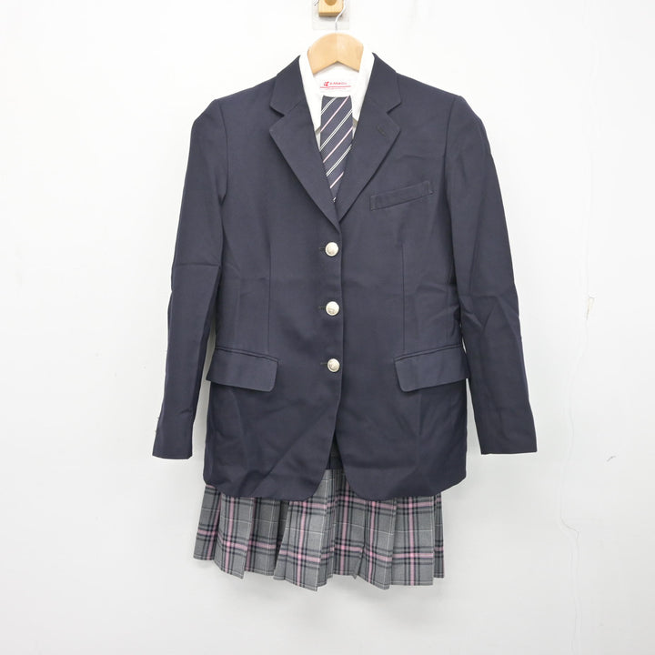 中古】 クラーク記念国際高等学校 女子制服 4点 (ブレザー・シャツ