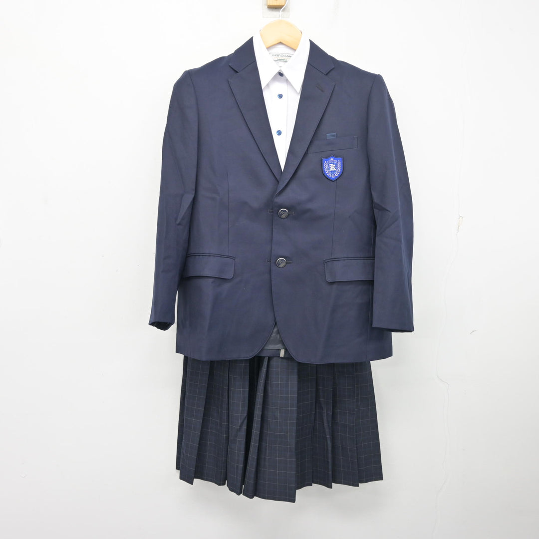 中古】福岡県 久留米市立中学校標準服 女子制服 4点 (ブレザー・シャツ