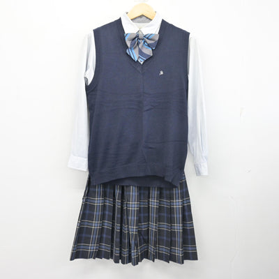 【中古】愛知県 新川高等学校 女子制服 5点 (ブレザー・ニットベスト・シャツ・スカート) sf103315