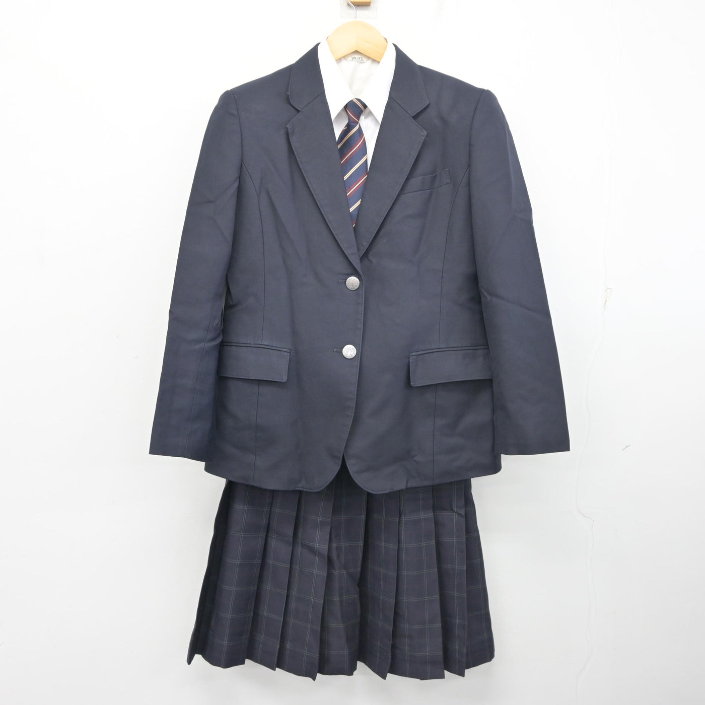 【中古】栃木県 足利大学附属高等学校 女子制服 4点 (ブレザー・シャツ・スカート) sf103317