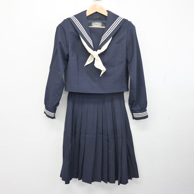 【中古】愛知県 愛知教育大学附属名古屋中学校 女子制服 3点 (セーラー服・スカート) sf103338