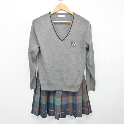 【中古】東京都 創価高等学校 女子制服 5点 (ブレザー・ニット・スカート) sf103349