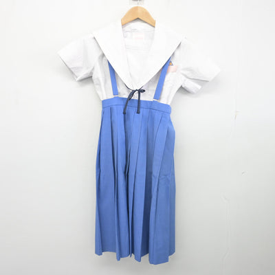 【中古】福岡県 久留米市立諏訪中学校 女子制服 3点 (セーラー服・スカート) sf103366