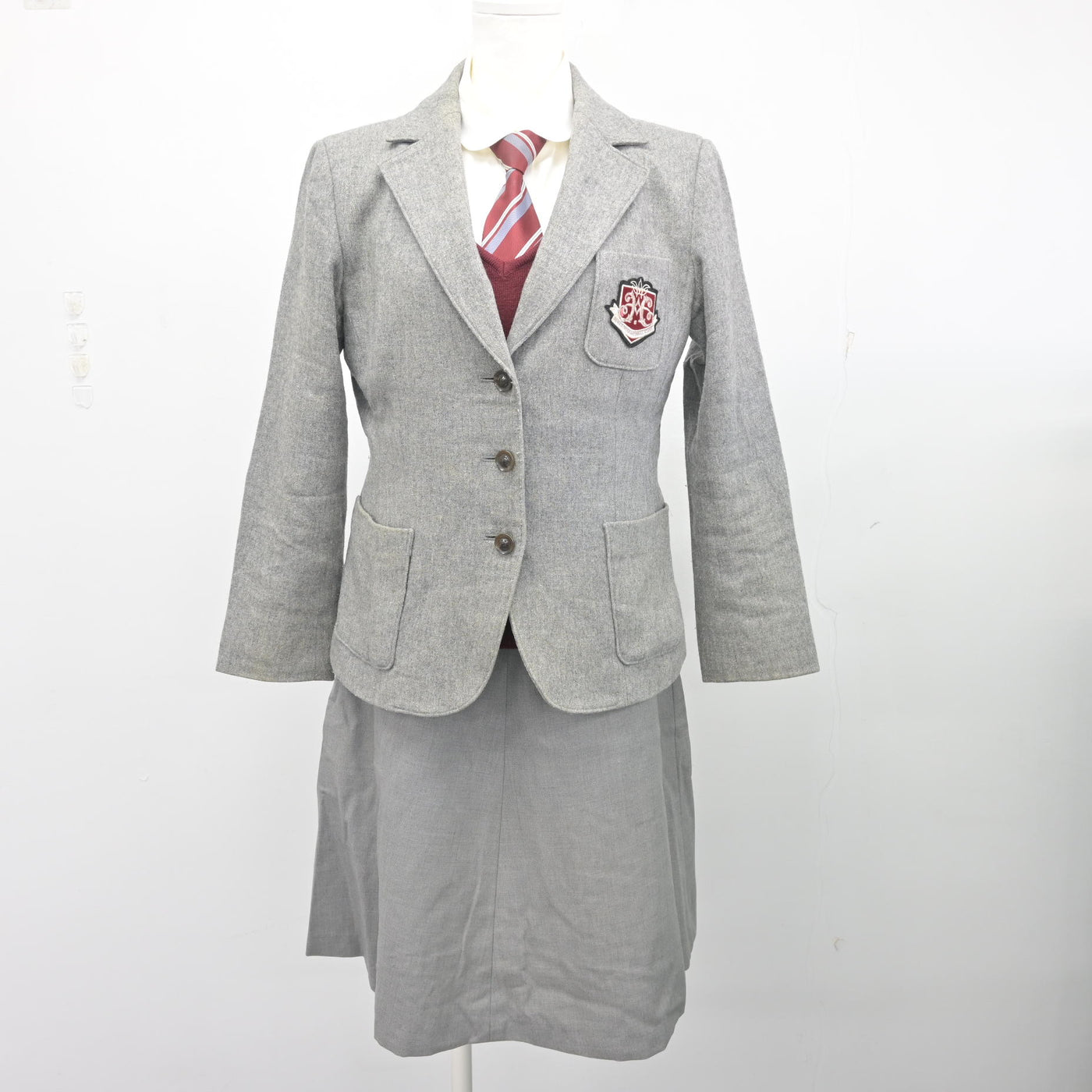 【中古】兵庫県 姫路女学院高等学校 女子制服 5点 (ブレザー・ニット・ブラウス・スカート) sf103368