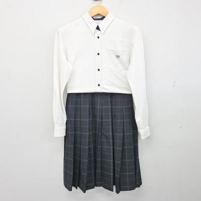 【中古】福岡県 小郡市三国中学校 女子制服 3点 (ブレザー・シャツ・スカート) sf103379